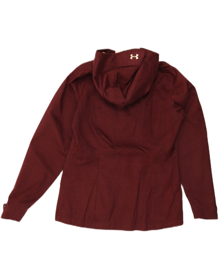 UNDER ARMOUR Womens Oversized Windbreaker Jacket UK 10 Small Maroon Vintage Under Armour and Second-Hand Under Armour from Messina Hembry 