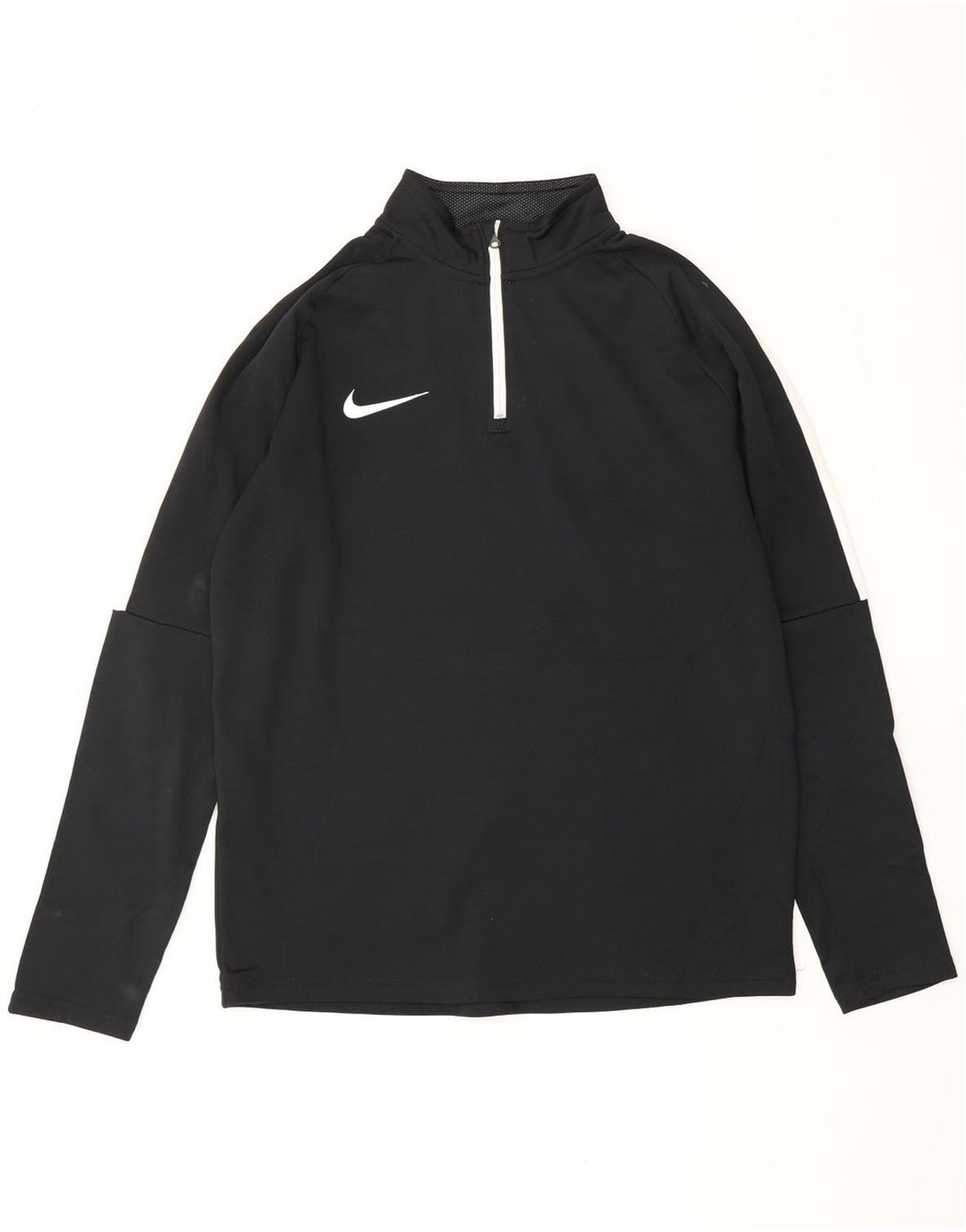 Мужской пуловер с воротником на молнии NIKE Dri Fit, спортивный костюм среднего размера, черный с цветными блоками