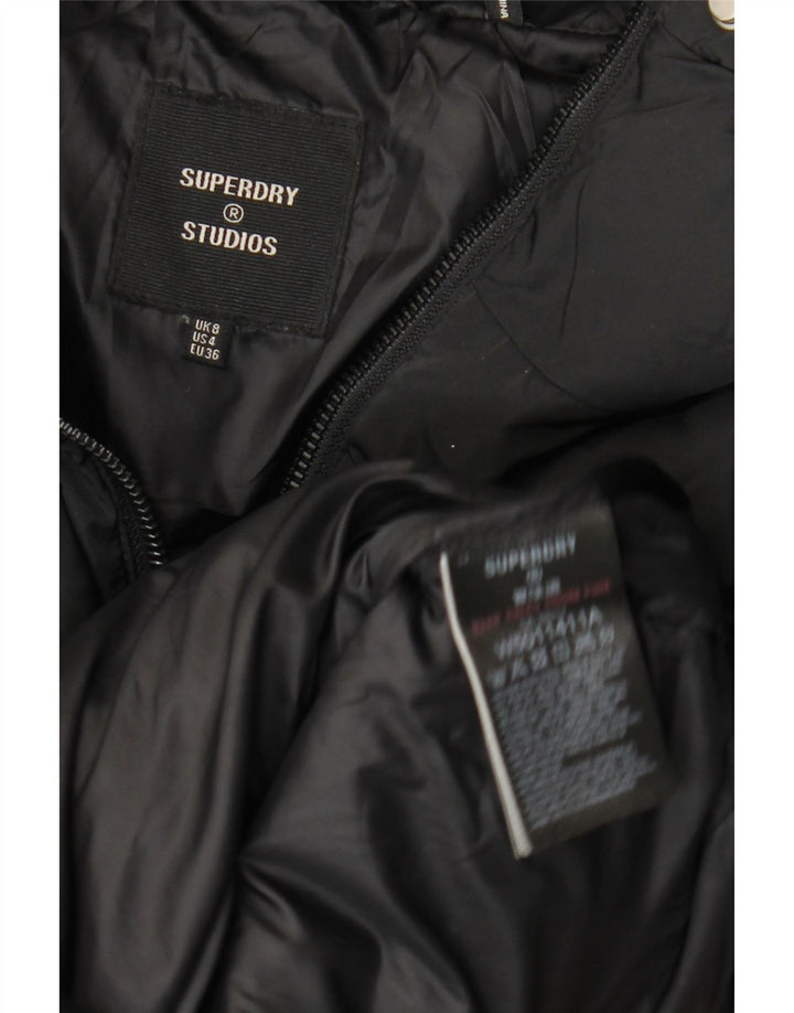 Женское пуховое пальто оверсайз Superdry UK 8, маленький черный полиэстер