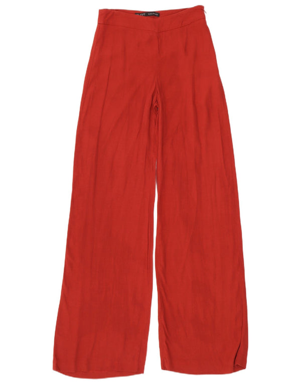 Женские повседневные широкие брюки Zara XS W24 L34, красные вискозы