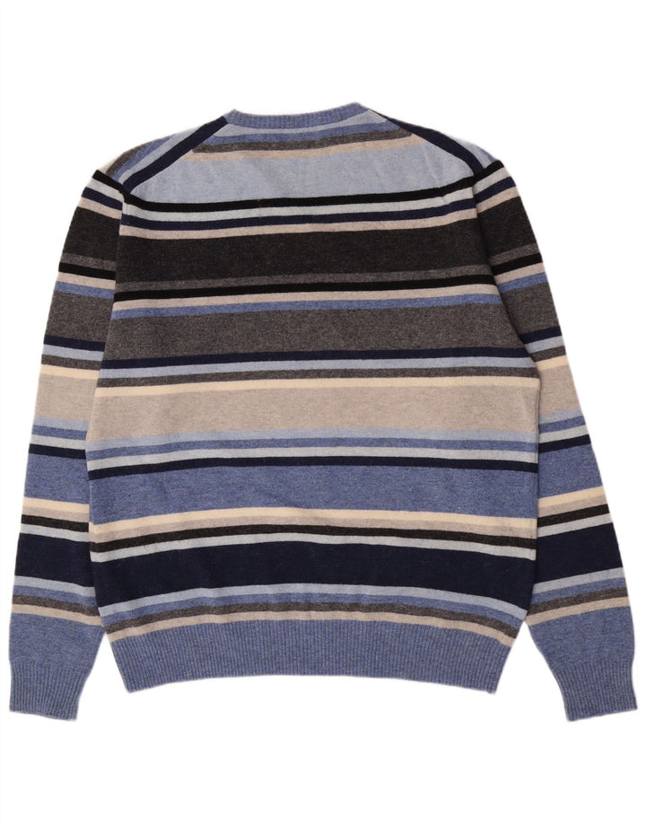 Мужской джемпер Kappa с круглым вырезом, большой шерстяной разноцветный полосатый свитер