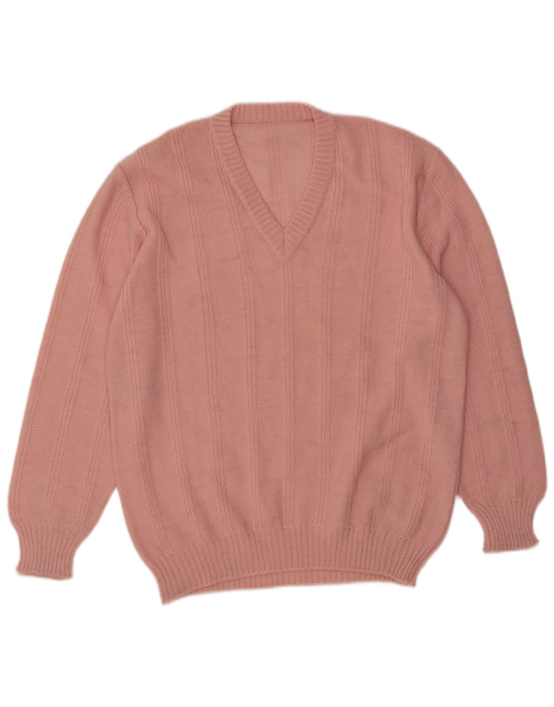 ВИНТАЖНЫЙ женский джемпер с v-образным вырезом, Великобритания, 18 XL, розовый