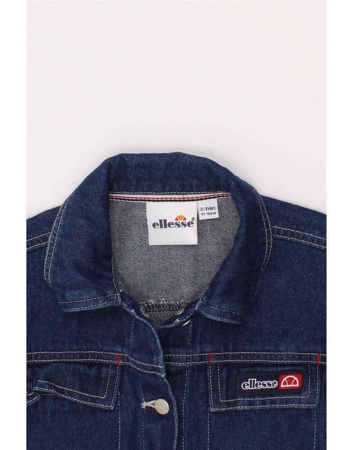 Джинсовая куртка Ellesse для девочек с графическим рисунком, 2–3 года, темно-синяя, хлопковая