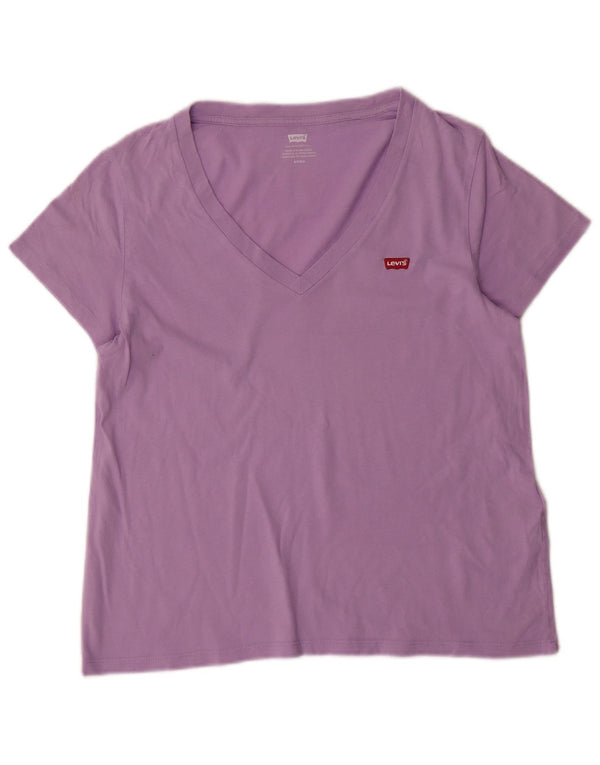 Женская футболка Levi's Top UK 10 Small Purple Cotton