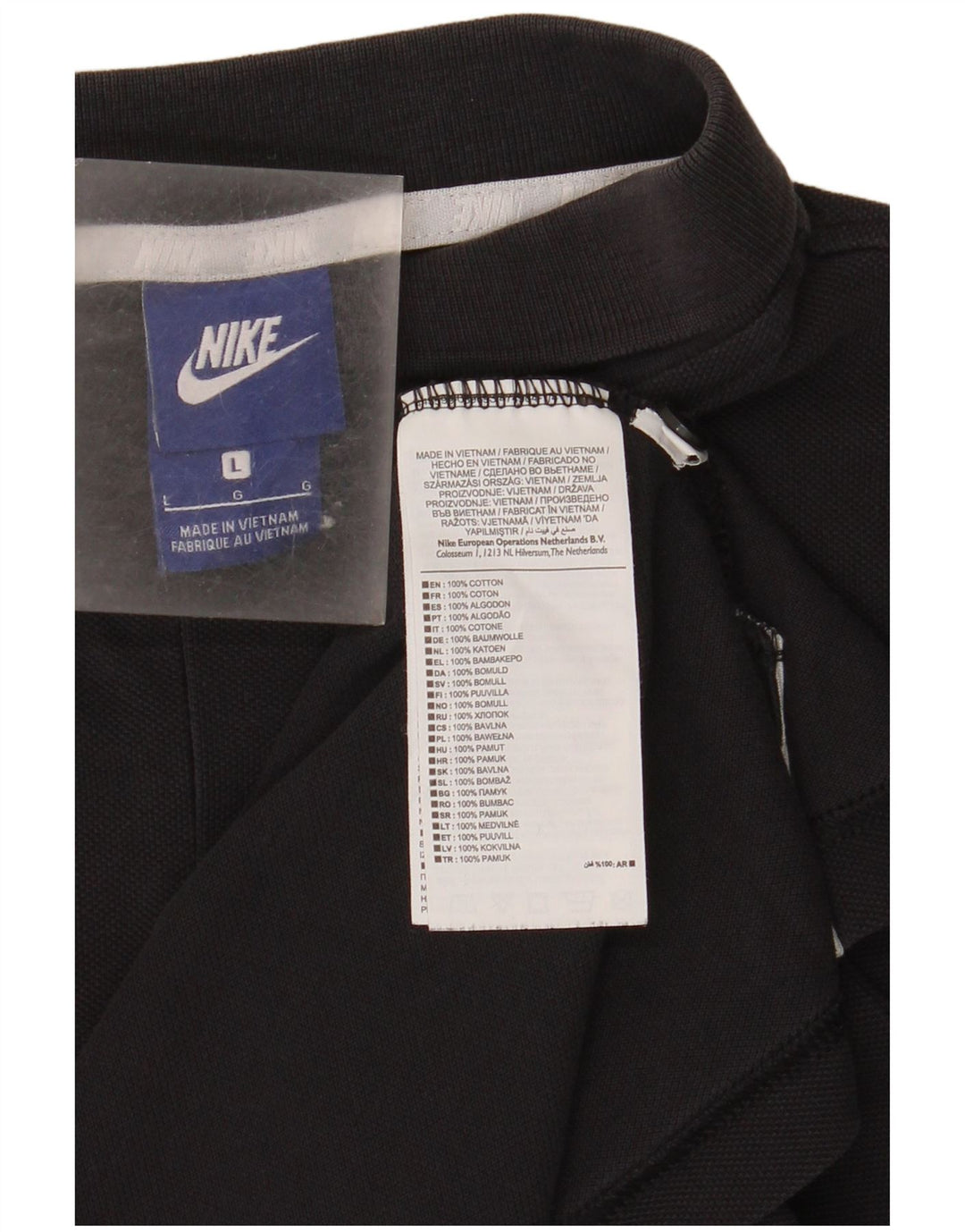 Мужская рубашка-поло Nike, большая черная, хлопковая