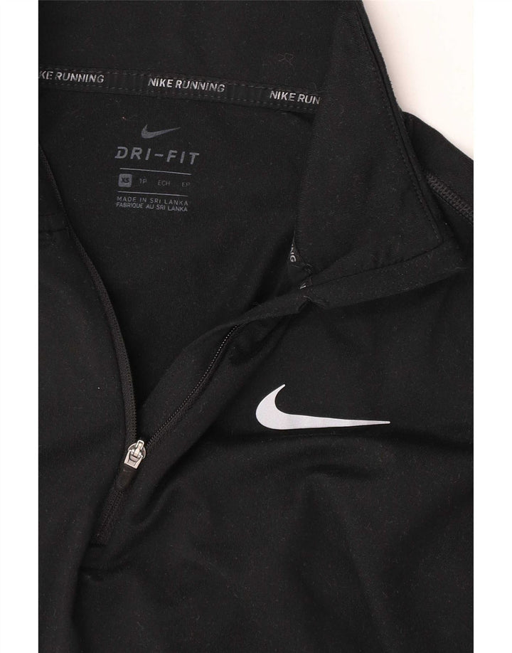 Мужской топ с воротником на молнии и длинным рукавом Nike Dri Fit XS, черный