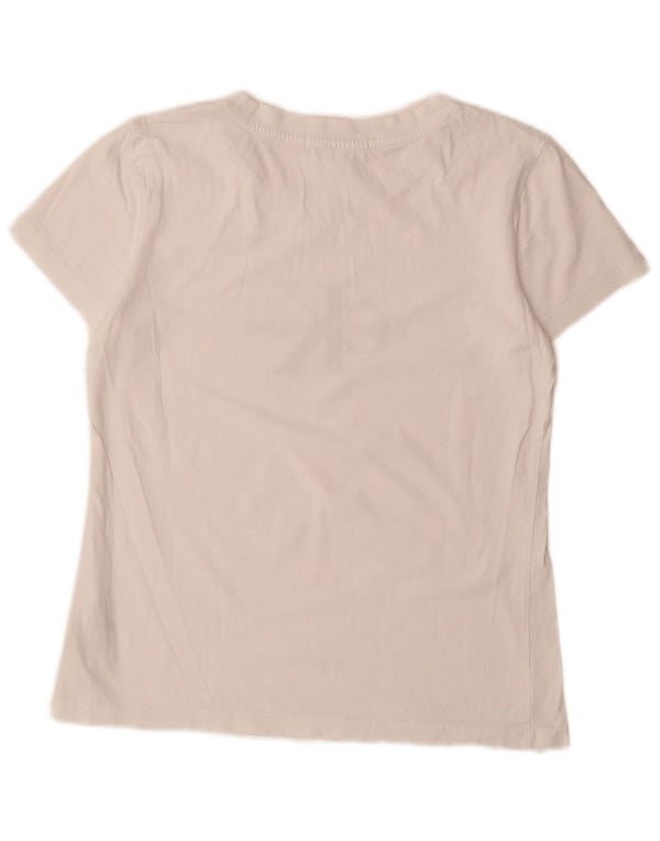 Calvin Klein Jeans Womens Graphic T-Shirt Top UK 14 Large White Cotton
