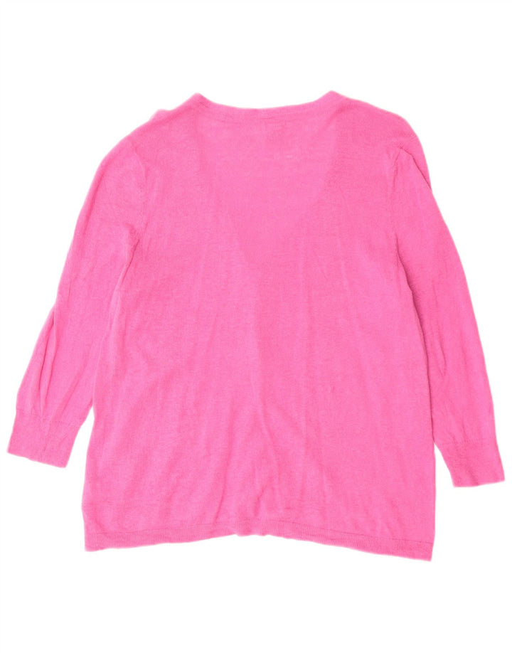 Женский кардиган с рукавом 3/4 Eddie Bauer, Великобритания, 18 XL, розовый лен