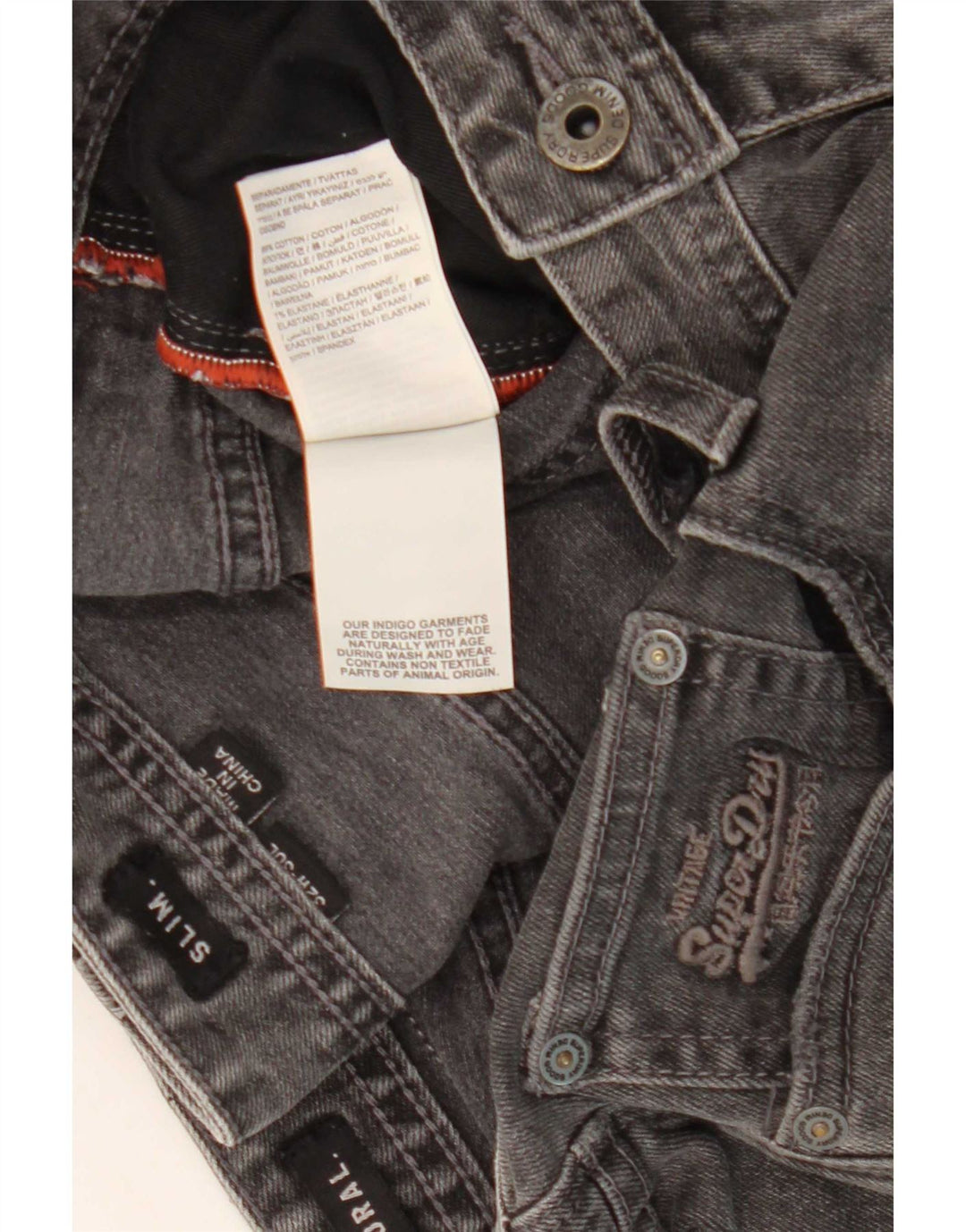 Мужские джинсовые шорты Superdry Corporal Slim W32, хлопковые, среднего серого цвета
