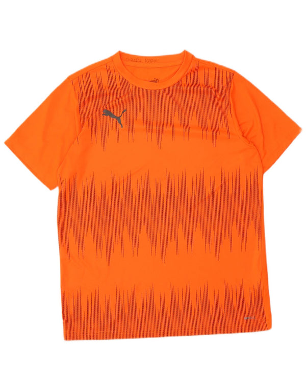 Футболка Puma для мальчиков, топ 15–16 лет, XL, оранжевый полиэстер с геометрическим рисунком