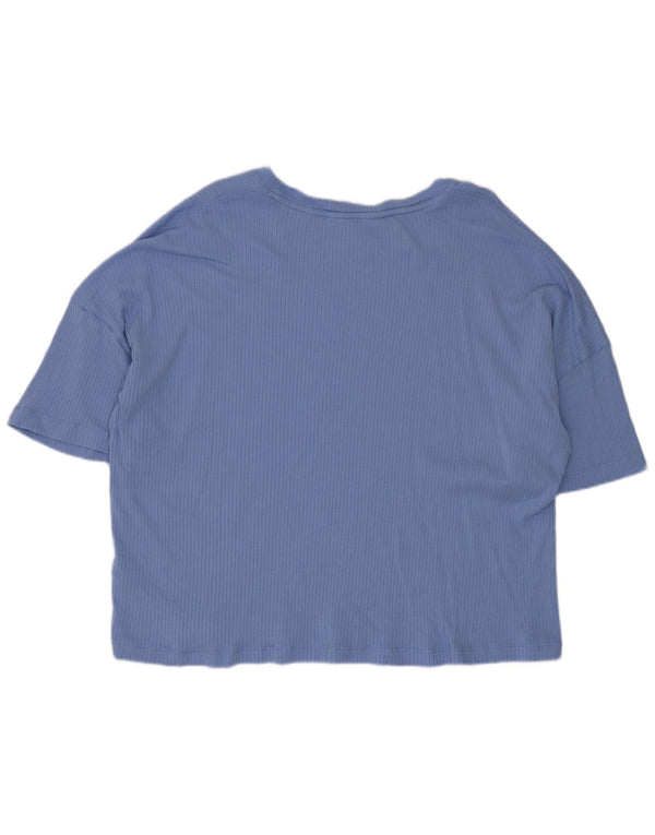 Женская укороченная футболка оверсайз Marks & Spencer Top UK 18 XL, синяя, хлопок