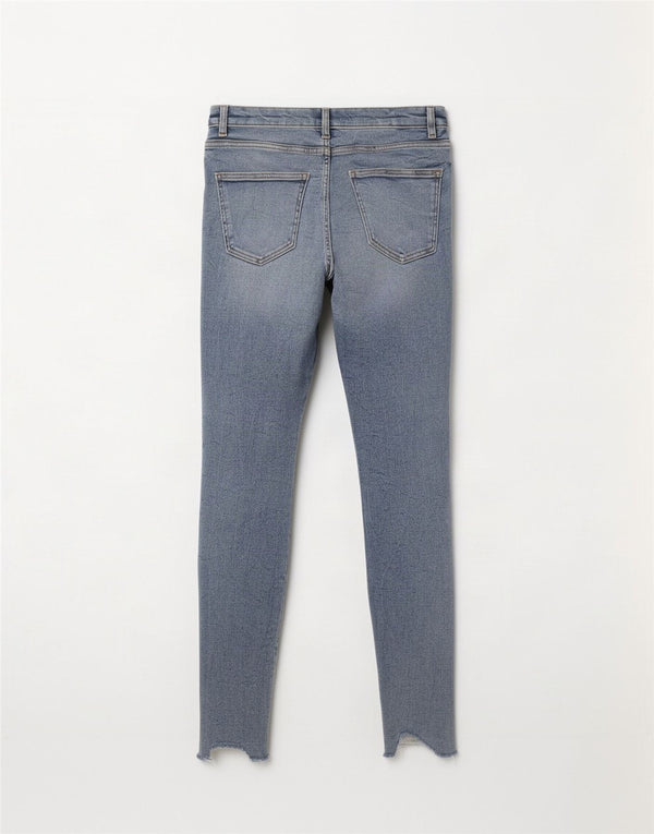 Женские потертые джинсы скинни Zara EU 38, маленькие W28 L30, синие, хлопок