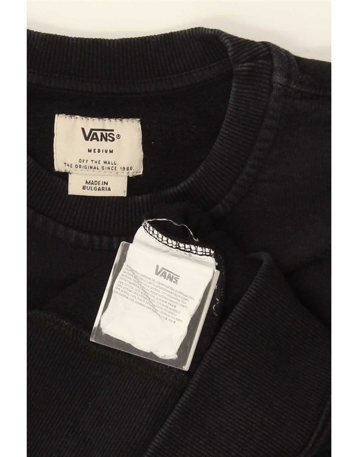 Мужской свитшот Vans, хлопковый джемпер среднего размера, черный