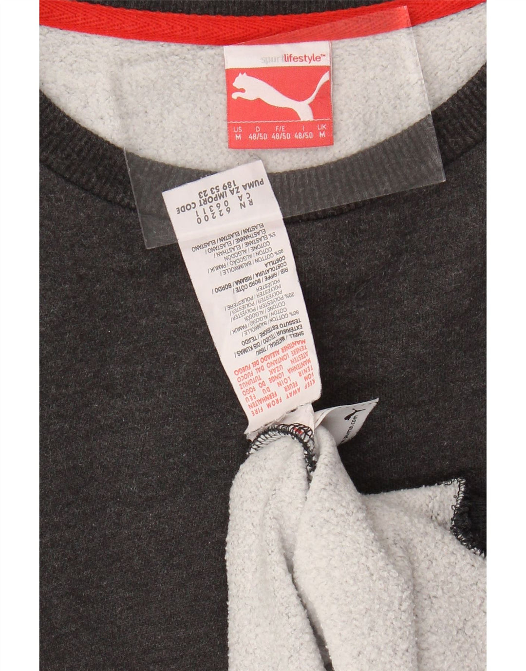 Мужской свитшот PUMA, хлопковый джемпер среднего серого цвета