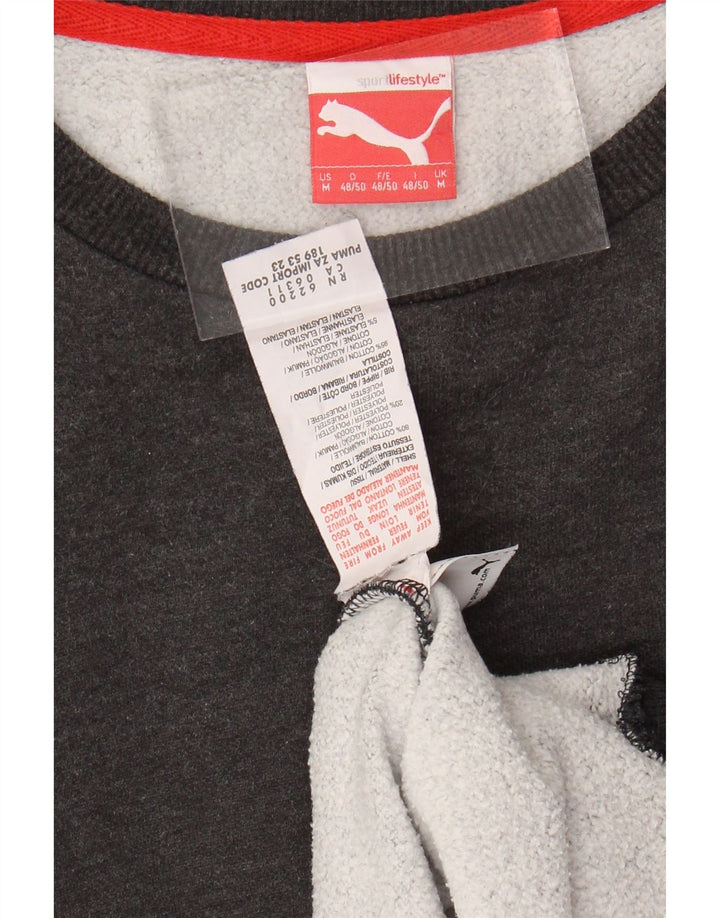 Мужской свитшот PUMA, хлопковый джемпер среднего серого цвета