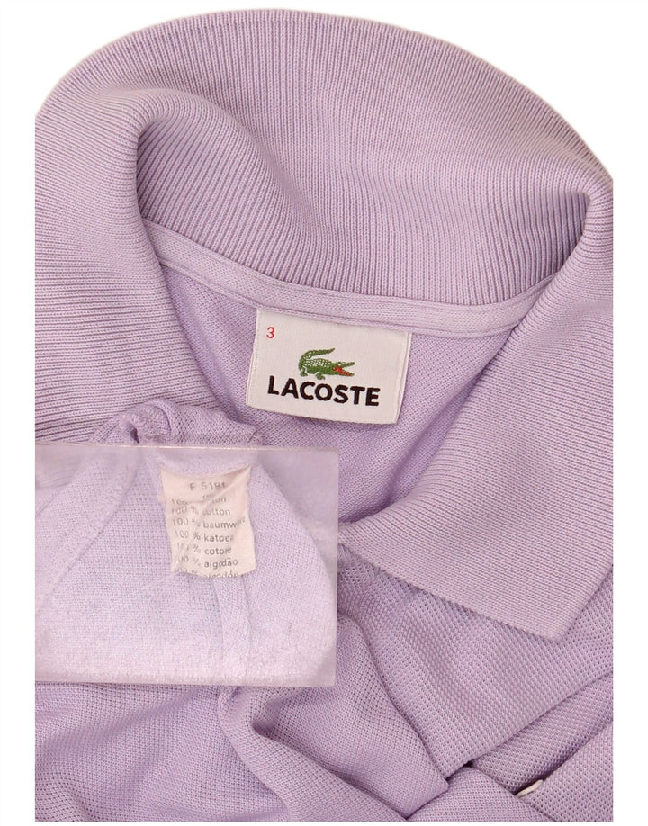 Мужская рубашка-поло Lacoste, размер 3, маленькая, фиолетовая, хлопок