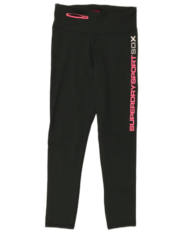 SUPERDRY Женские леггинсы с рисунком UK 10, маленькие, зеленые, полиамид