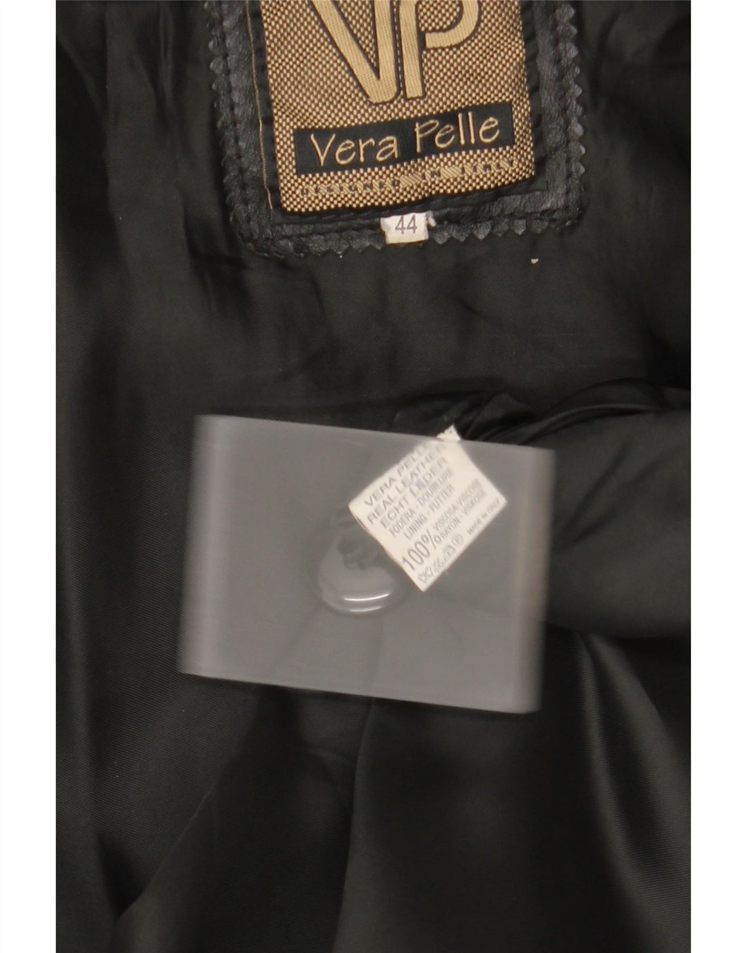 Винтажное женское кожаное пальто с капюшоном IT 44 Medium Black Leather