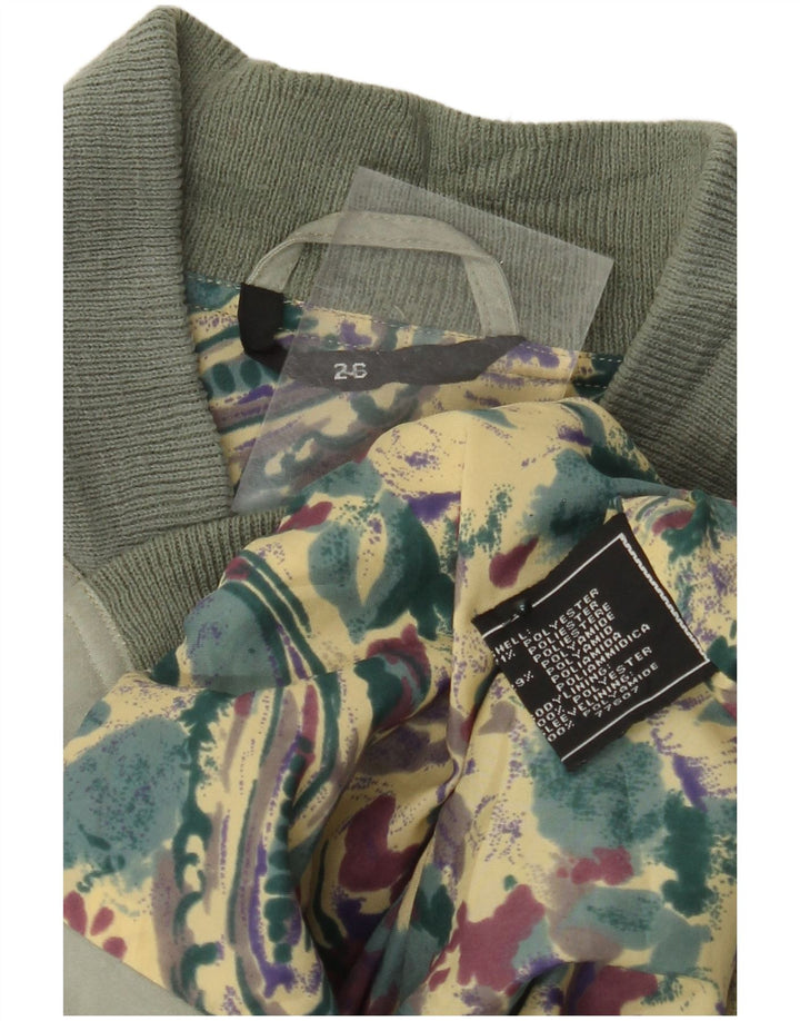 VINTAGE Womens Bomber Jacket UK 26 4XL Green Polyester