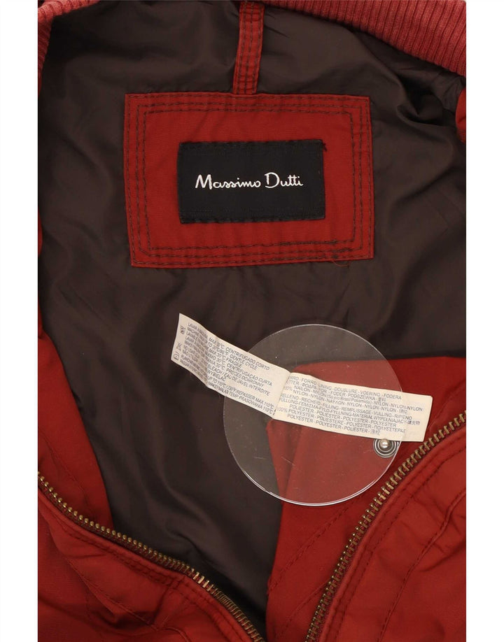 Мужской бомбер Massimo Dutti UK 40, большой красный нейлон