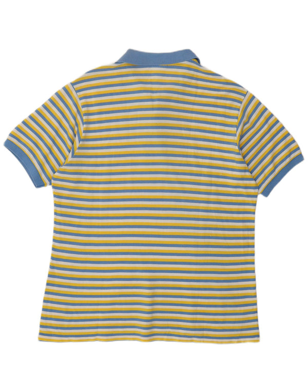 Мужская рубашка-поло Lacoste, размер 6 XL, хлопок в разноцветную полоску