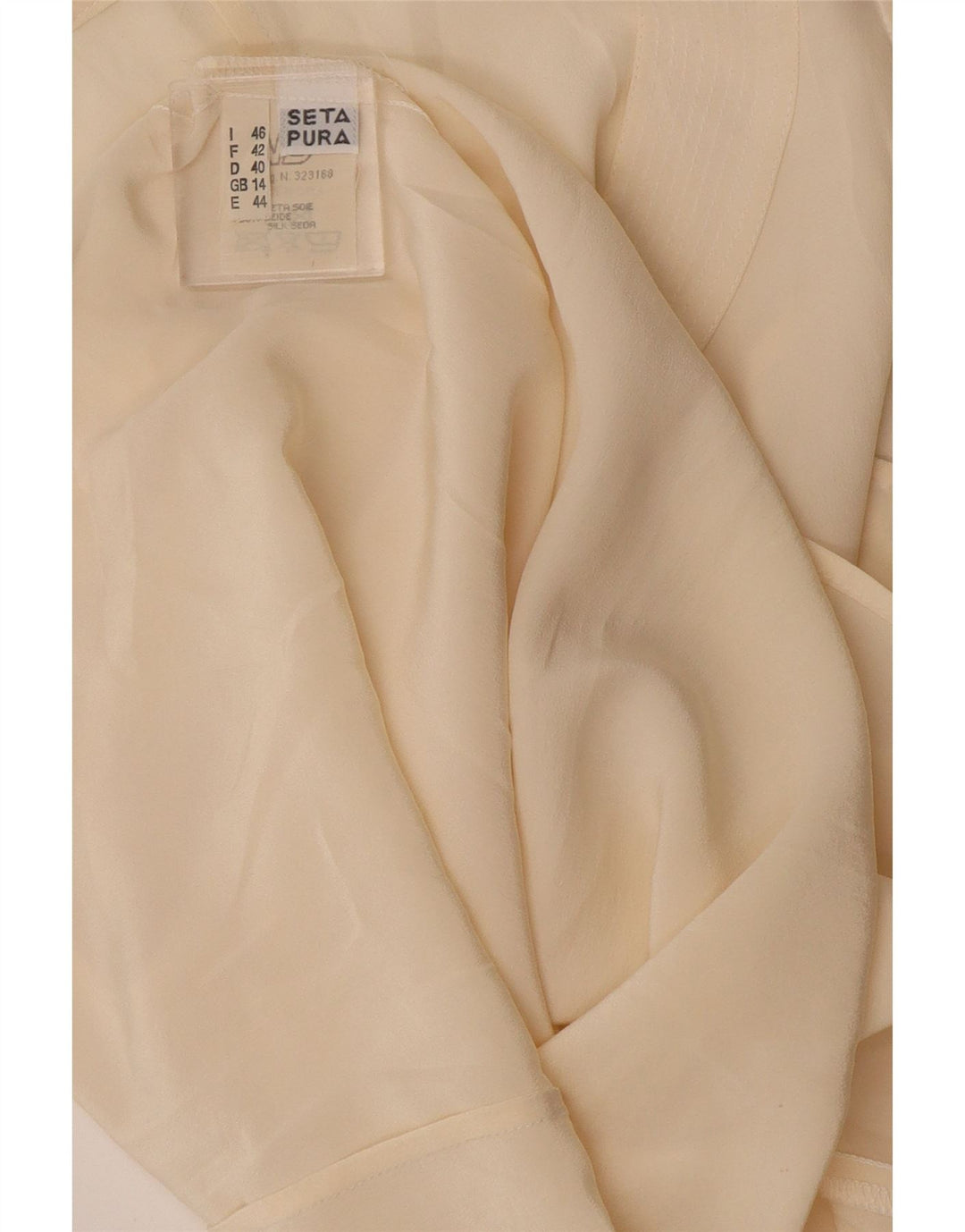 Винтажная женская укороченная блузка без рукавов, Великобритания, 14, большой белый шелковый цвет