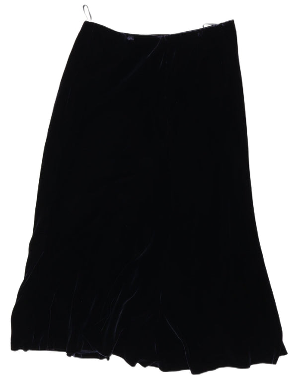 RALPH LAUREN Womens Velvet A-Line Skirt 2XL W40 L14 Navy Blue Rayon