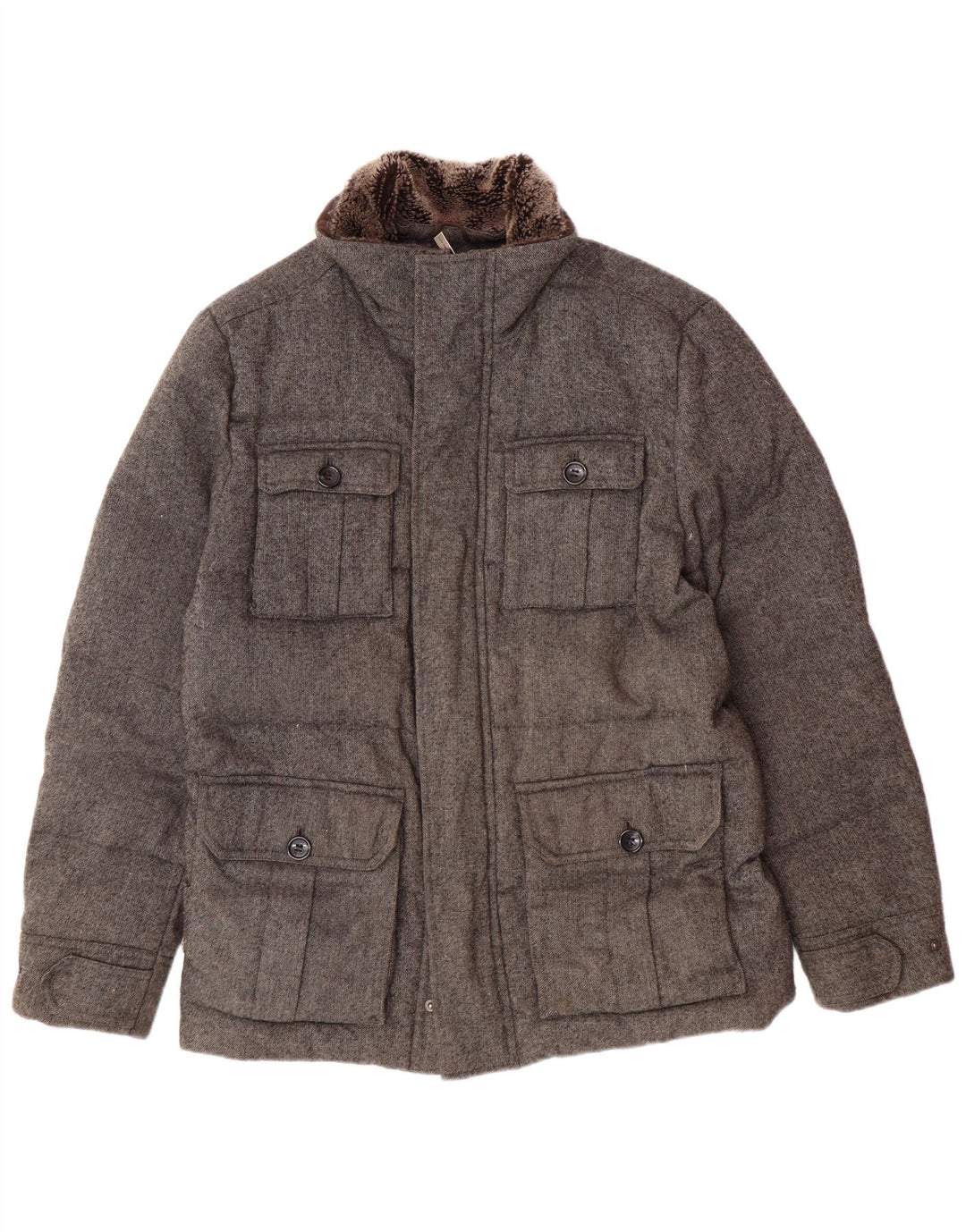 Мужская стеганая куртка Michael Kors UK 40, большой серый полиэстер