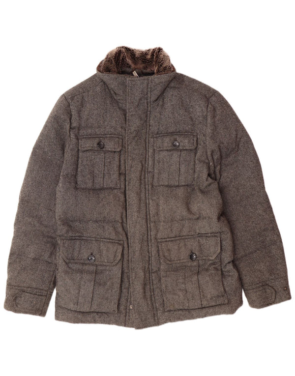 Мужская стеганая куртка Michael Kors UK 40, большой серый полиэстер