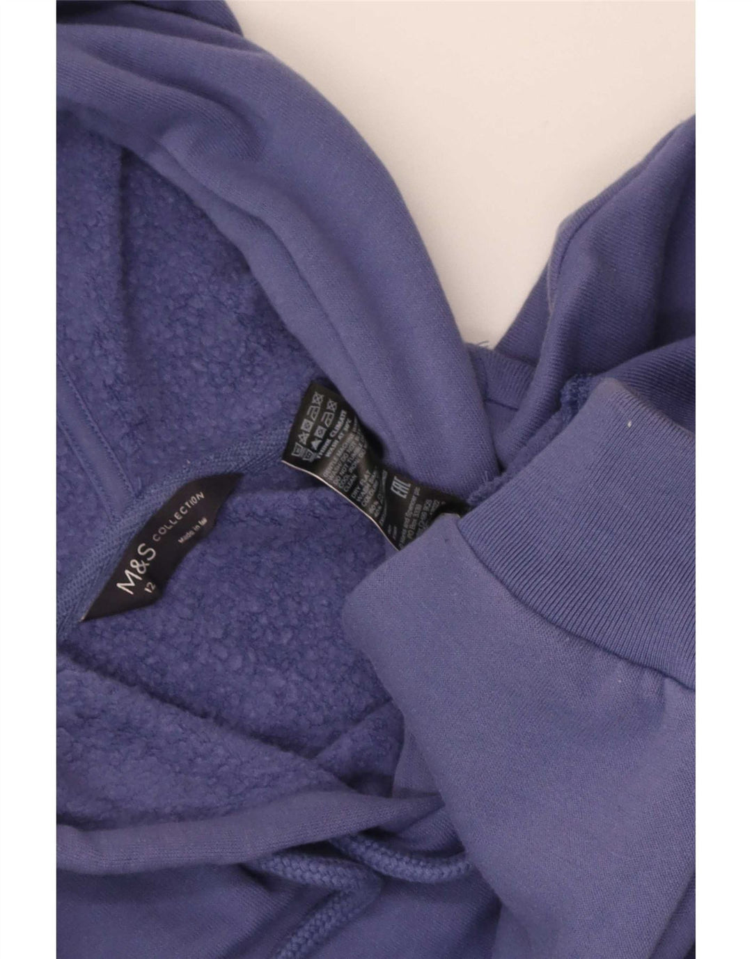 Женский джемпер с капюшоном Marks & Spencer UK 12, средний синий, хлопок