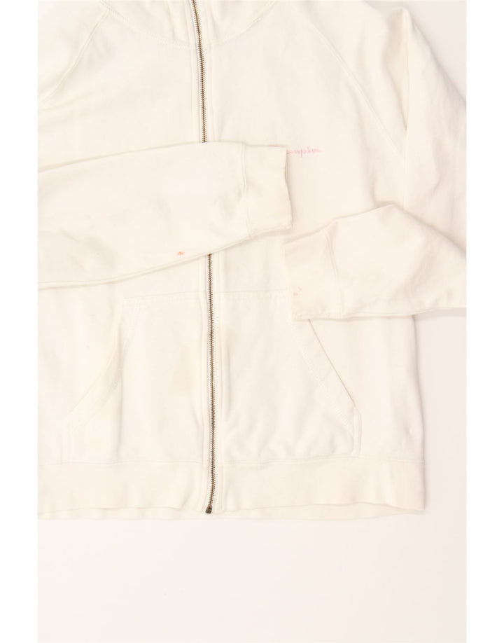 CHAMPION Womens Tracksuit Top Jacket UK 14 Medium White Cotton Vintage Champion and Second-Hand Champion from Messina Hembry 