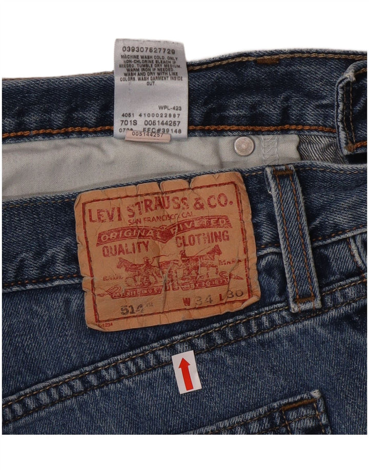 Мужские узкие прямые джинсы Levi's 514 W34 L27 синие, хлопок