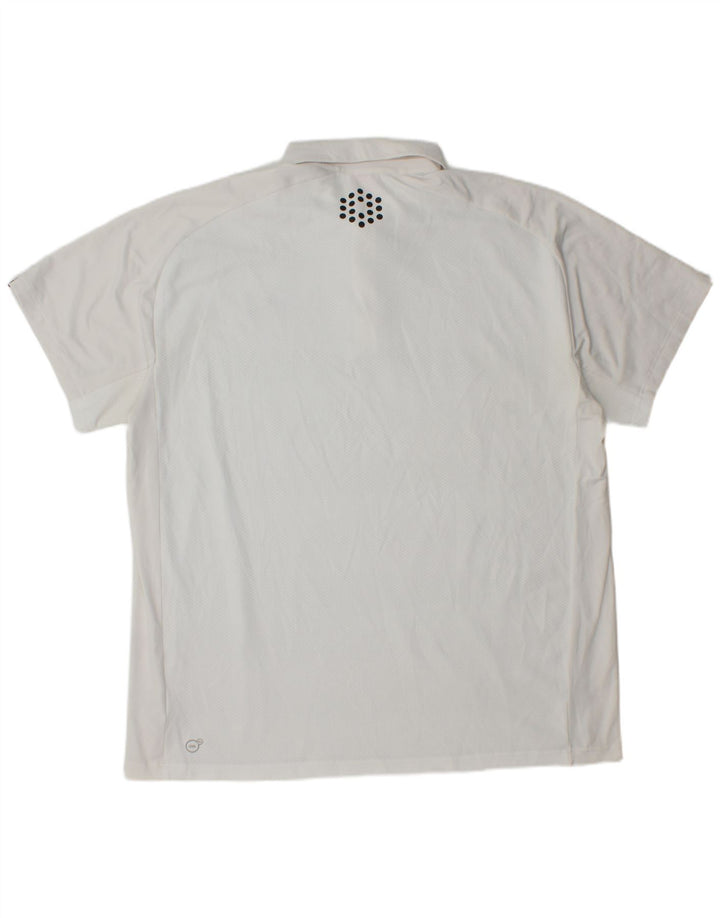 Мужская рубашка-поло PUMA 2XL, белый полиэстер в тонкую полоску