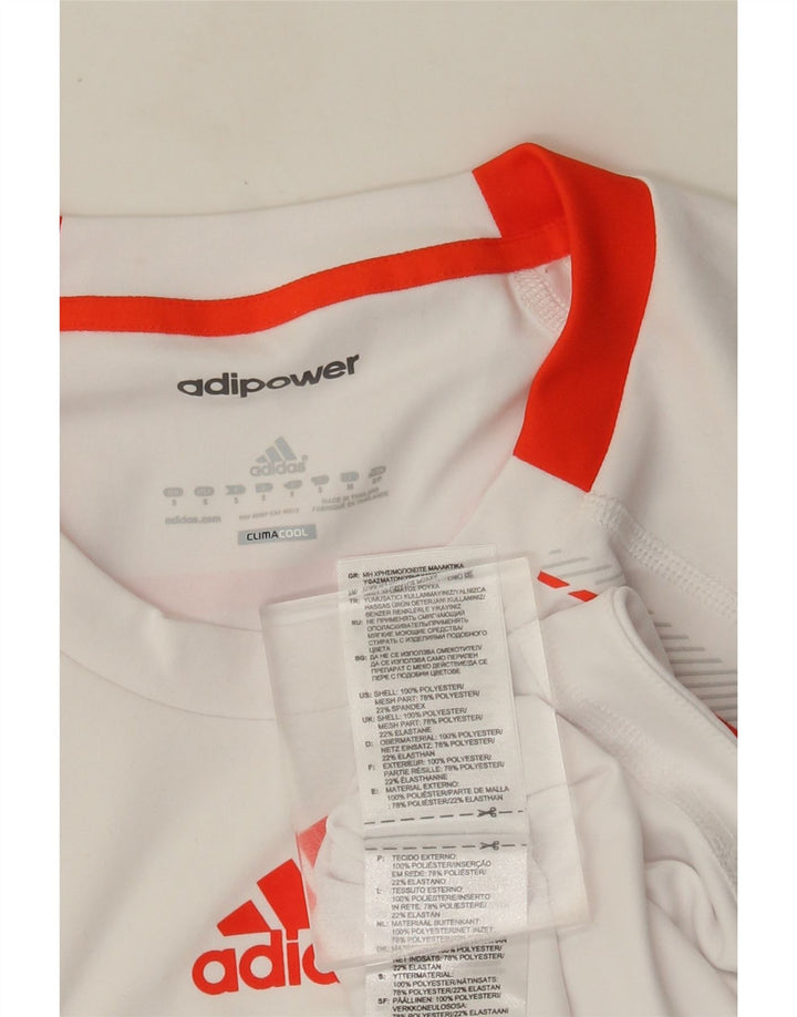 Мужская футболка Adidas Climacool, маленькая белая, из полиэстера с цветными блоками