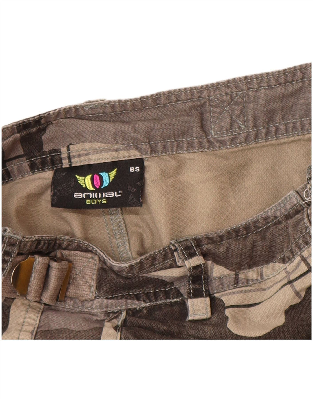 Шорты-карго для мальчиков 7–8 лет ANIMAL W24, серый камуфляжный хлопок