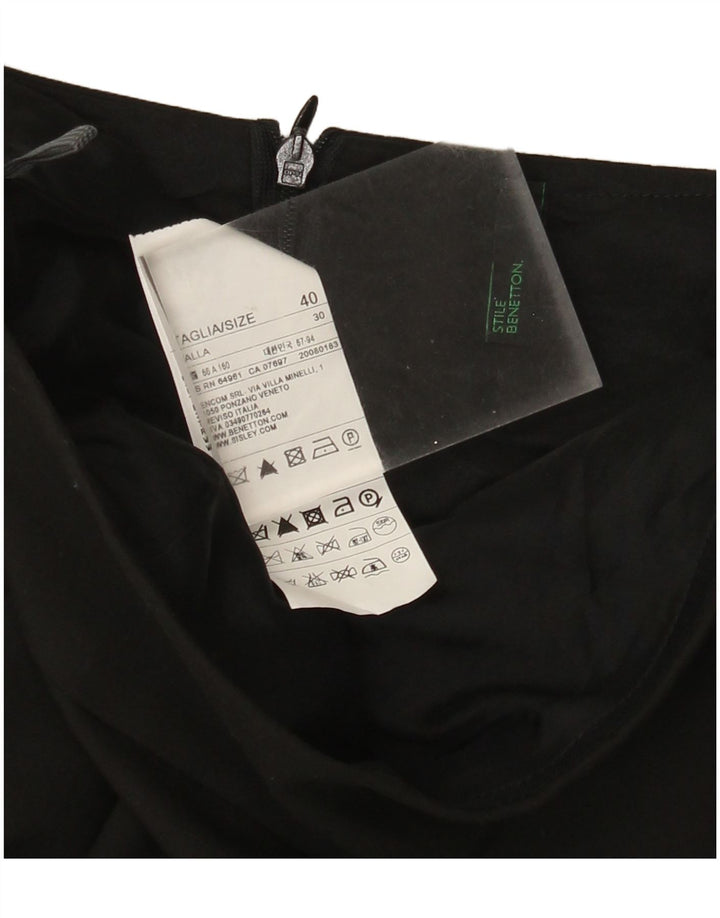 Женская прямая юбка Benetton IT 40 Small W30, черная, полиэстер