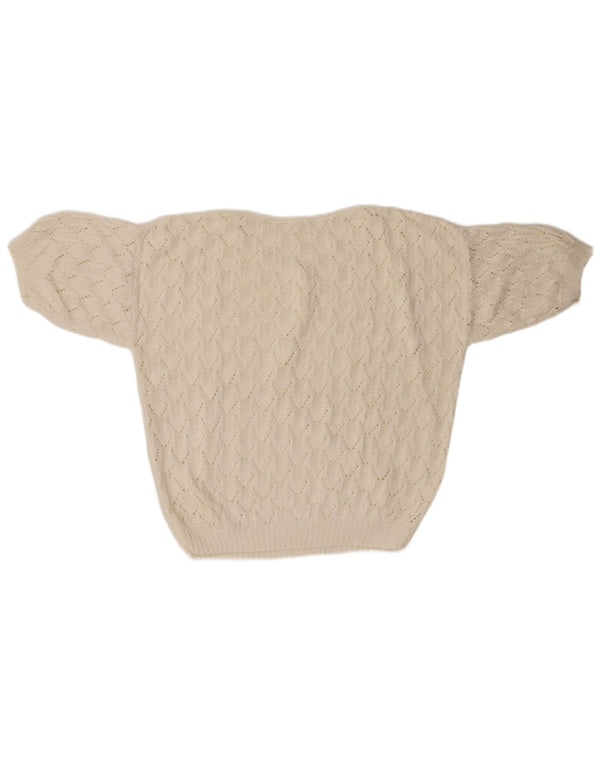 ВИНТАЖНЫЙ женский свободный джемпер с круглым вырезом, Великобритания, 18 XL, белый