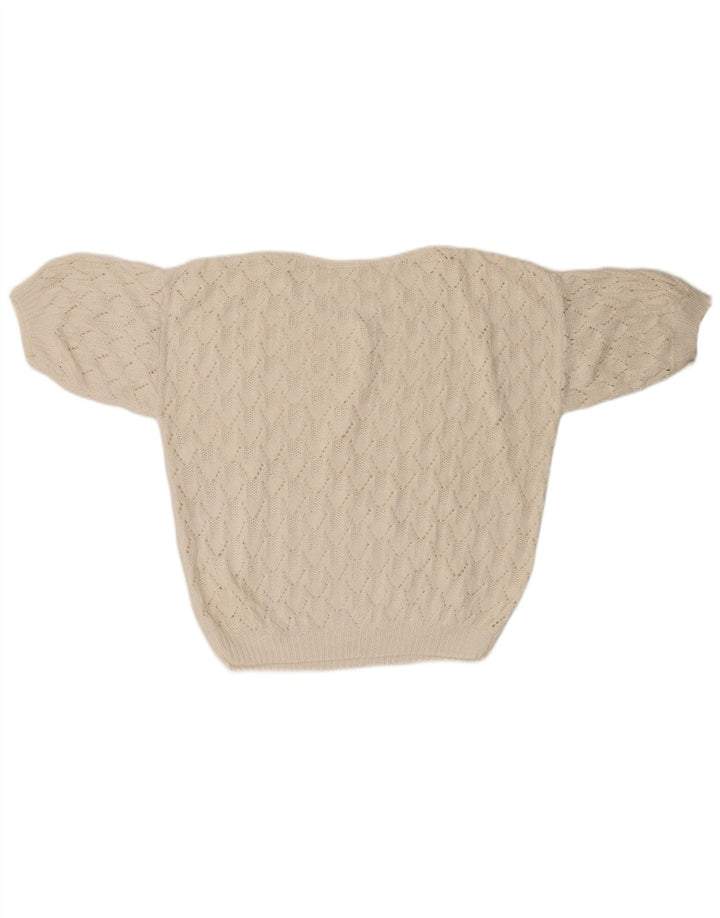 ВИНТАЖНЫЙ женский свободный джемпер с круглым вырезом, Великобритания, 18 XL, белый