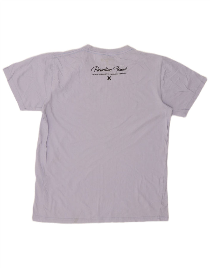 Мужская футболка с рисунком HURLEY, хлопковый топ среднего синего цвета