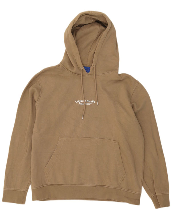 Мужской джемпер с капюшоном Jack & Jones XL, бежевый, хлопок