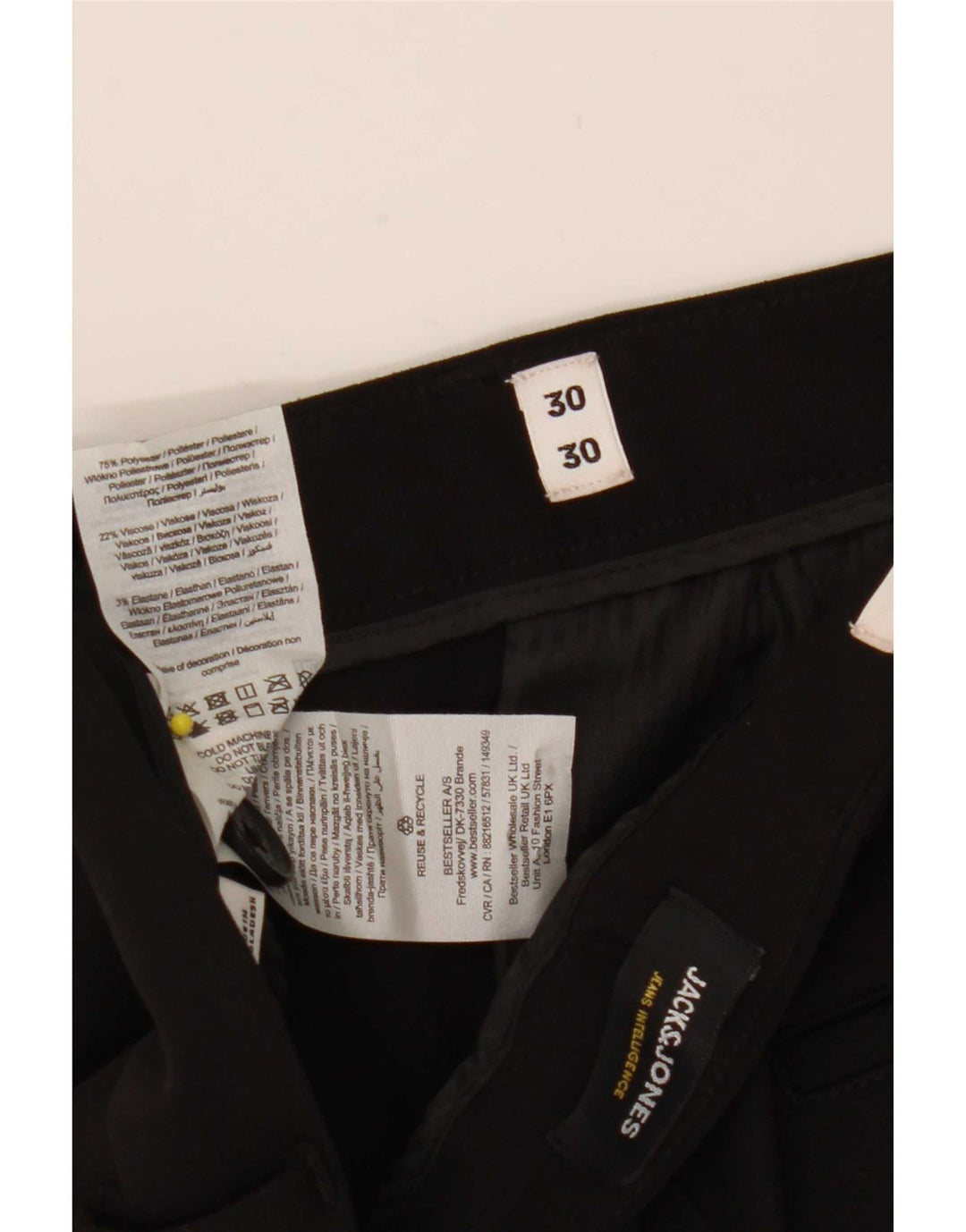 Мужские брюки-чиносы Jack & Jones Marco Slim W30 L30, черный полиэстер
