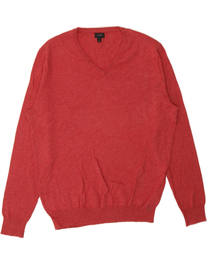 J. CREW Mens V-Neck Jumper Sweater Large Red Cotton Vintage J. Crew and Second-Hand J. Crew from Messina Hembry 
