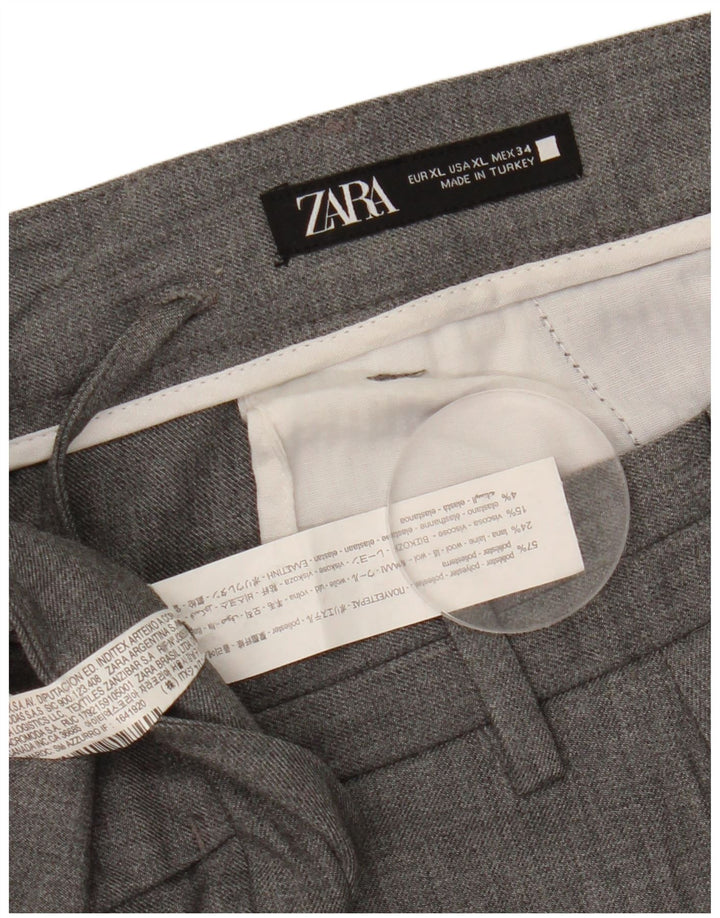 Мужские узкие брюки-чиносы Zara XL W34 L30, серый полиэстер