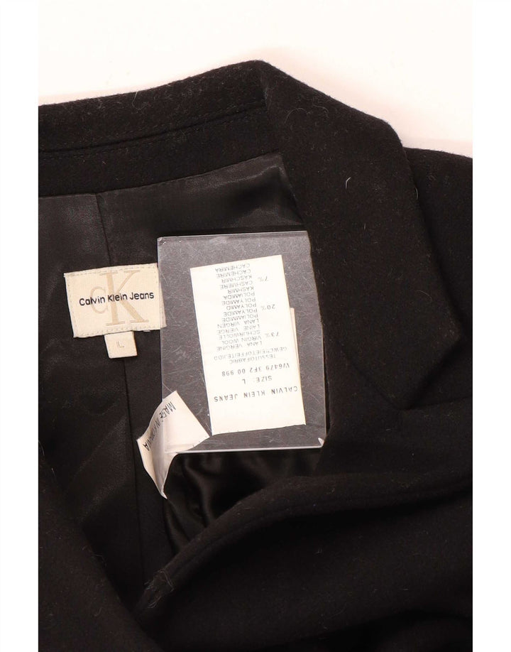 Женское пальто Calvin Klein Jeans UK 14, большое, черное, шерстяное