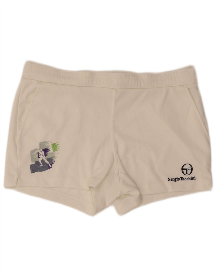 Мужские спортивные шорты с рисунком Sergio Tacchini EU 48, средний белый полиэстер