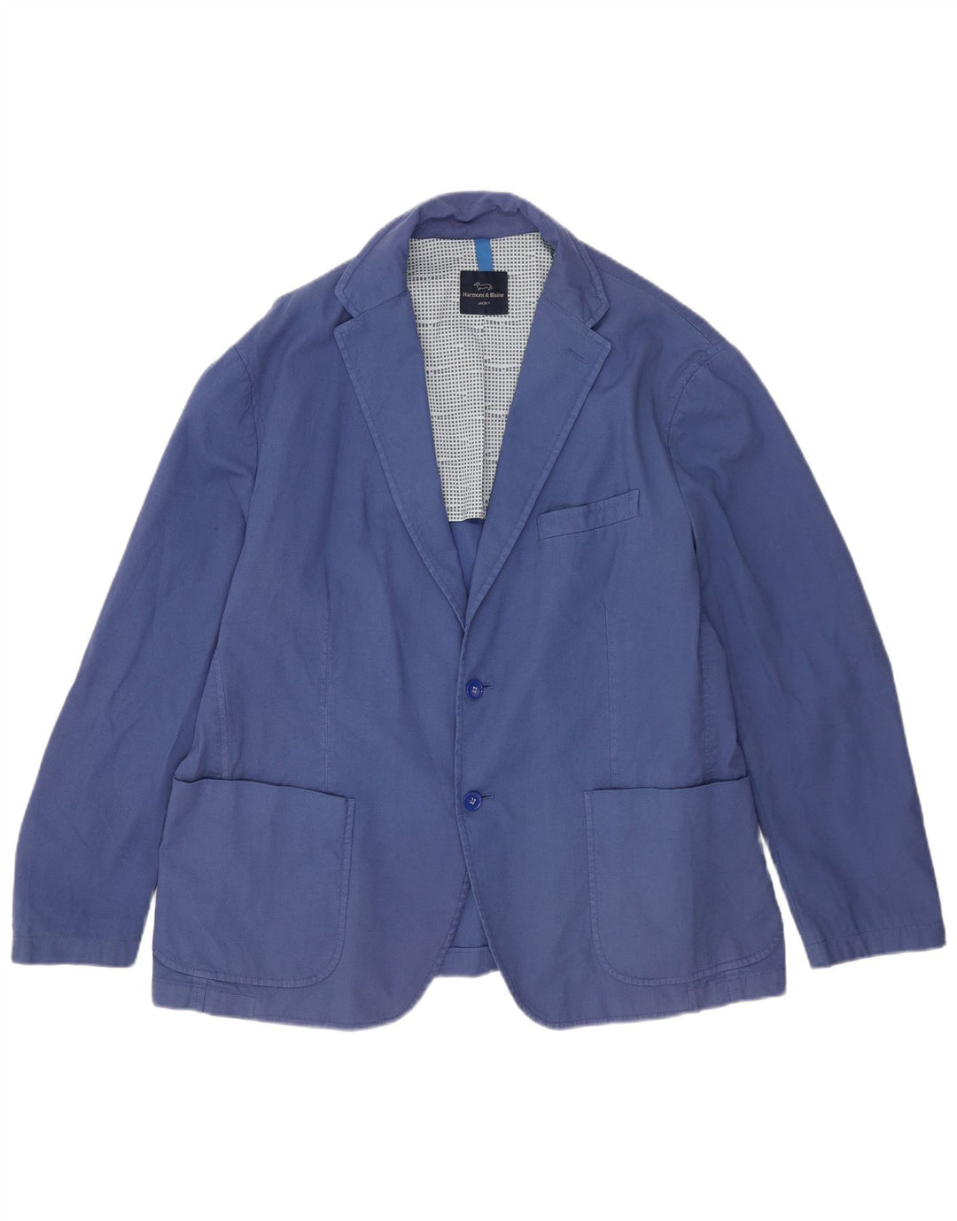 Мужской пиджак Harmont & Blaine на 2 пуговицах, Великобритания, 42 XL, синий хлопок