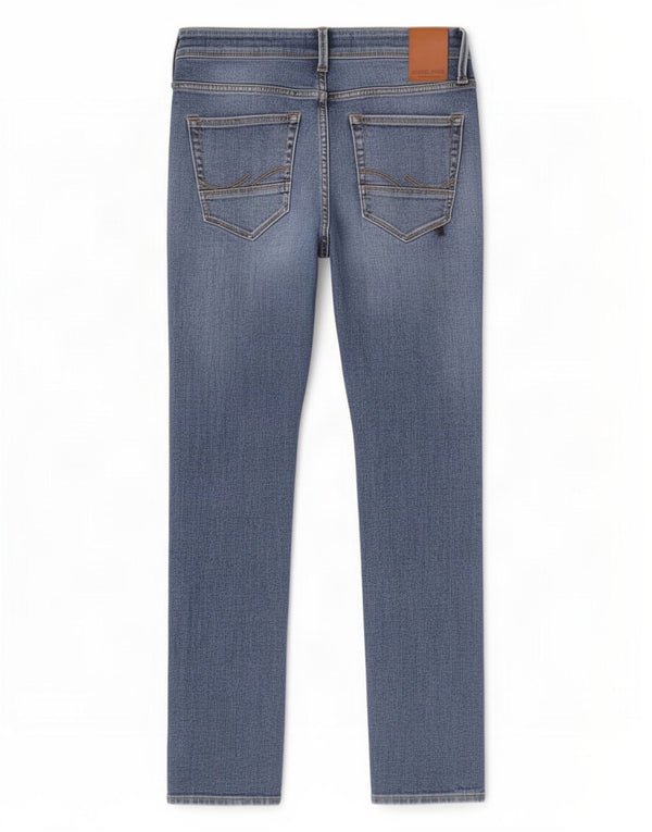 Мужские потертые узкие джинсы GLENN Jack & Jones W28 L32, синий хлопок