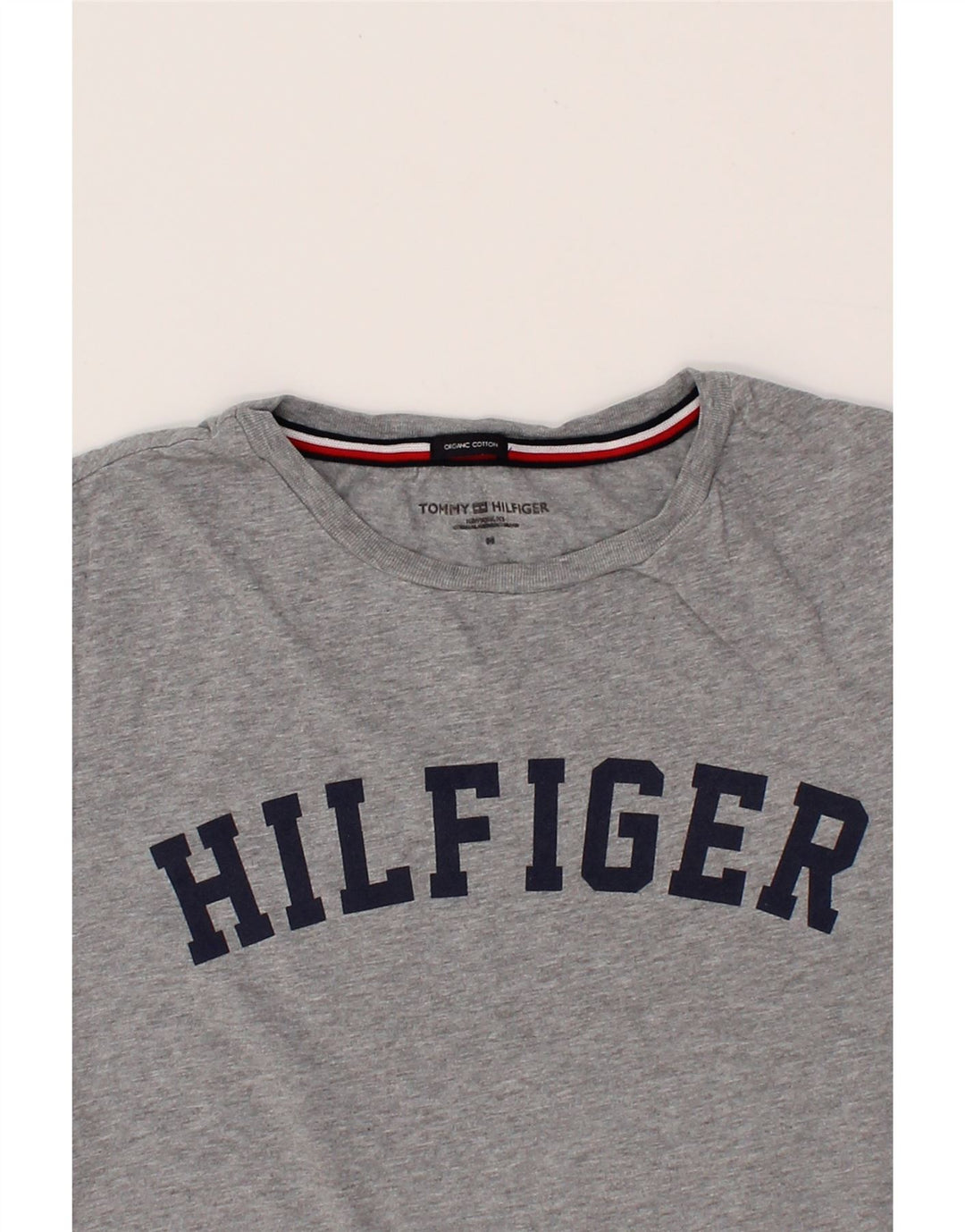TOMMY HILFIGER Мужская футболка с рисунком из хлопка среднего серого цвета