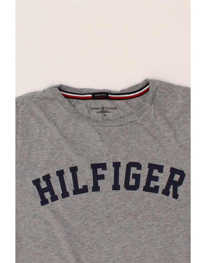TOMMY HILFIGER Мужская футболка с рисунком из хлопка среднего серого цвета