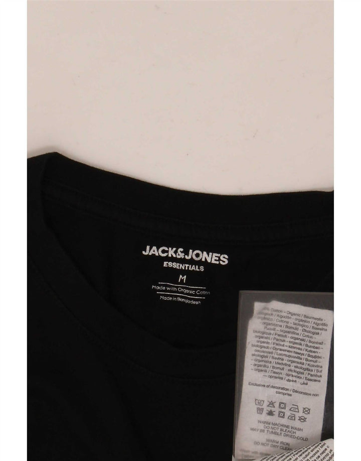 Мужская футболка Jack & Jones из хлопка среднего размера, черная